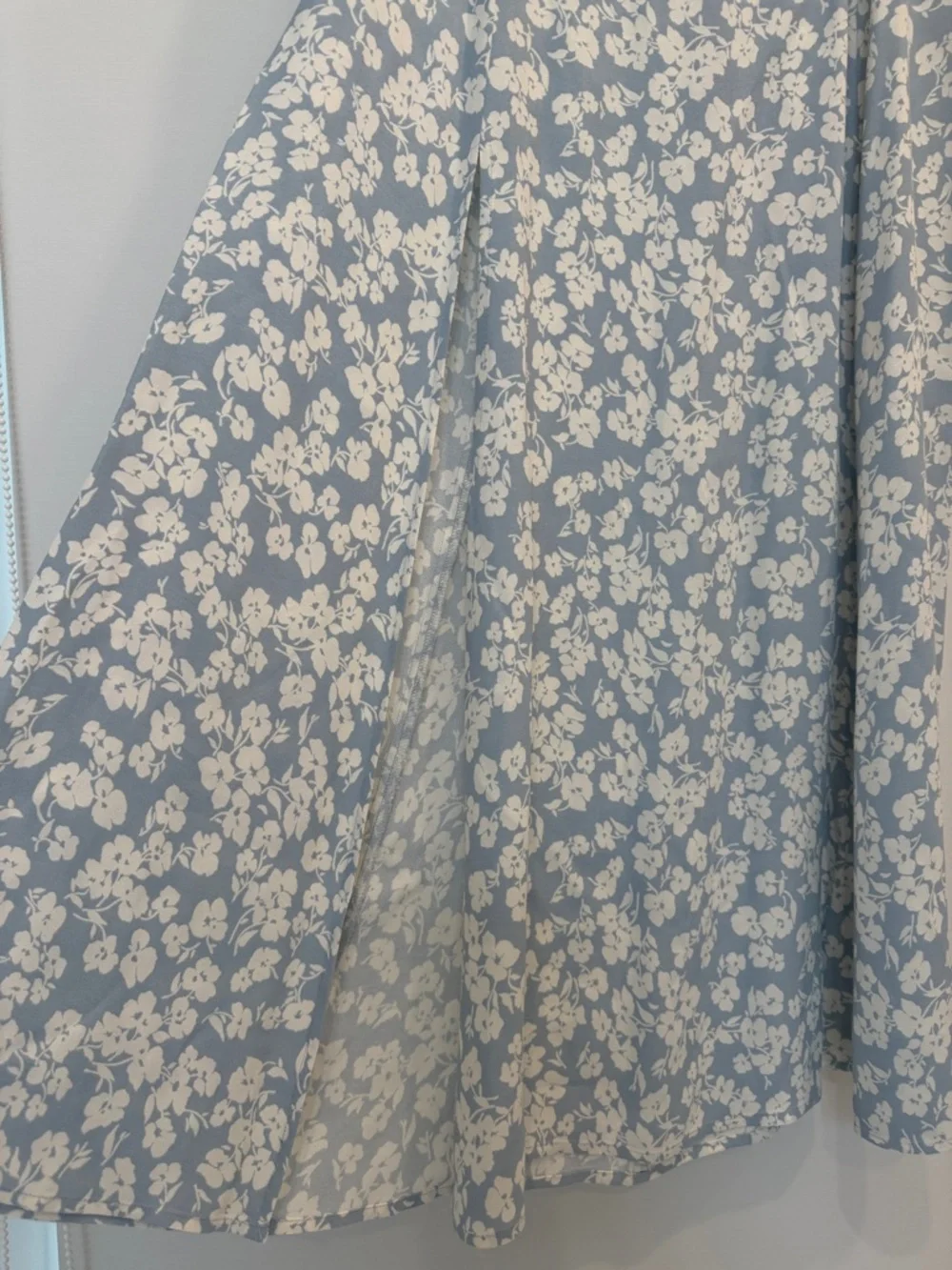 Reformation Women's Light Blue Floral Slip Skirt - Picture 3 of 12